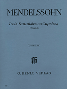 Three Fantasies or Capriccios, Op. 16 piano sheet music cover